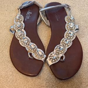 Elegant Silver Embellished Sandals